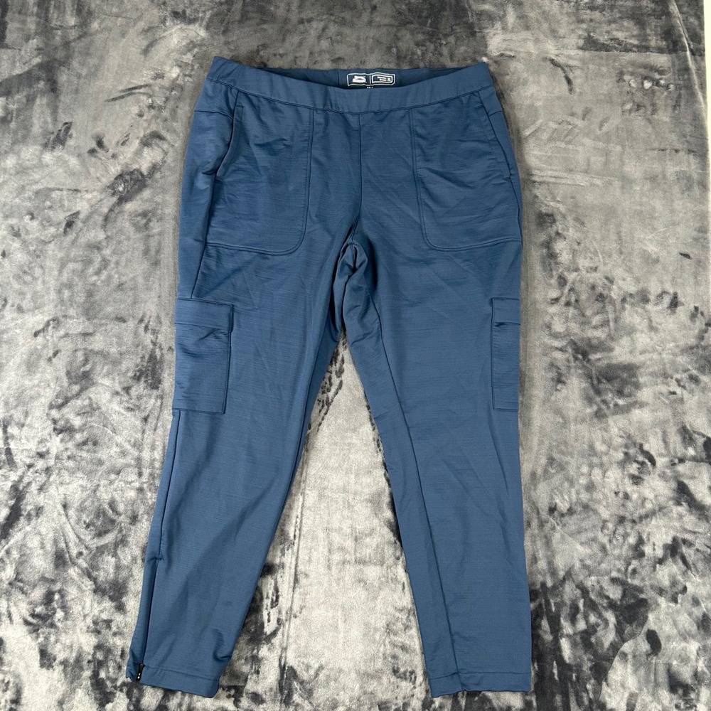 Slazenger Golf Pants Womens XL Blue Cargo Ankle Zip Performance